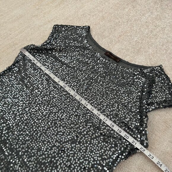 The Limited Sequin Gray Blouse Top XL - Picture 6 of 8